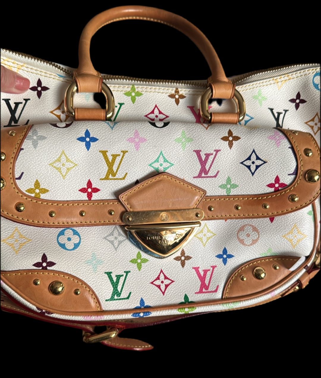 Louis Vuitton White Multicolor Rita 2 way Bag