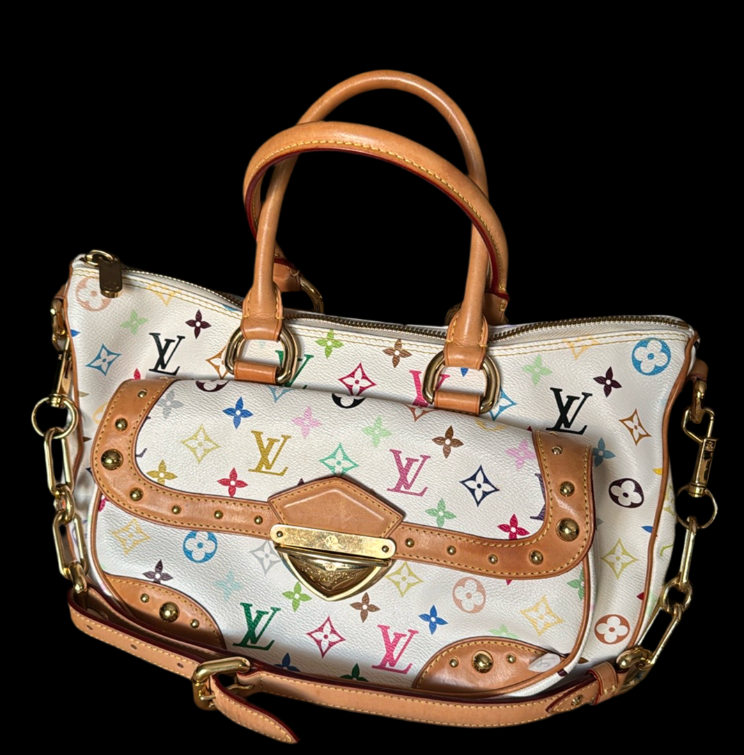 Louis Vuitton White Multicolor Rita 2 way Bag