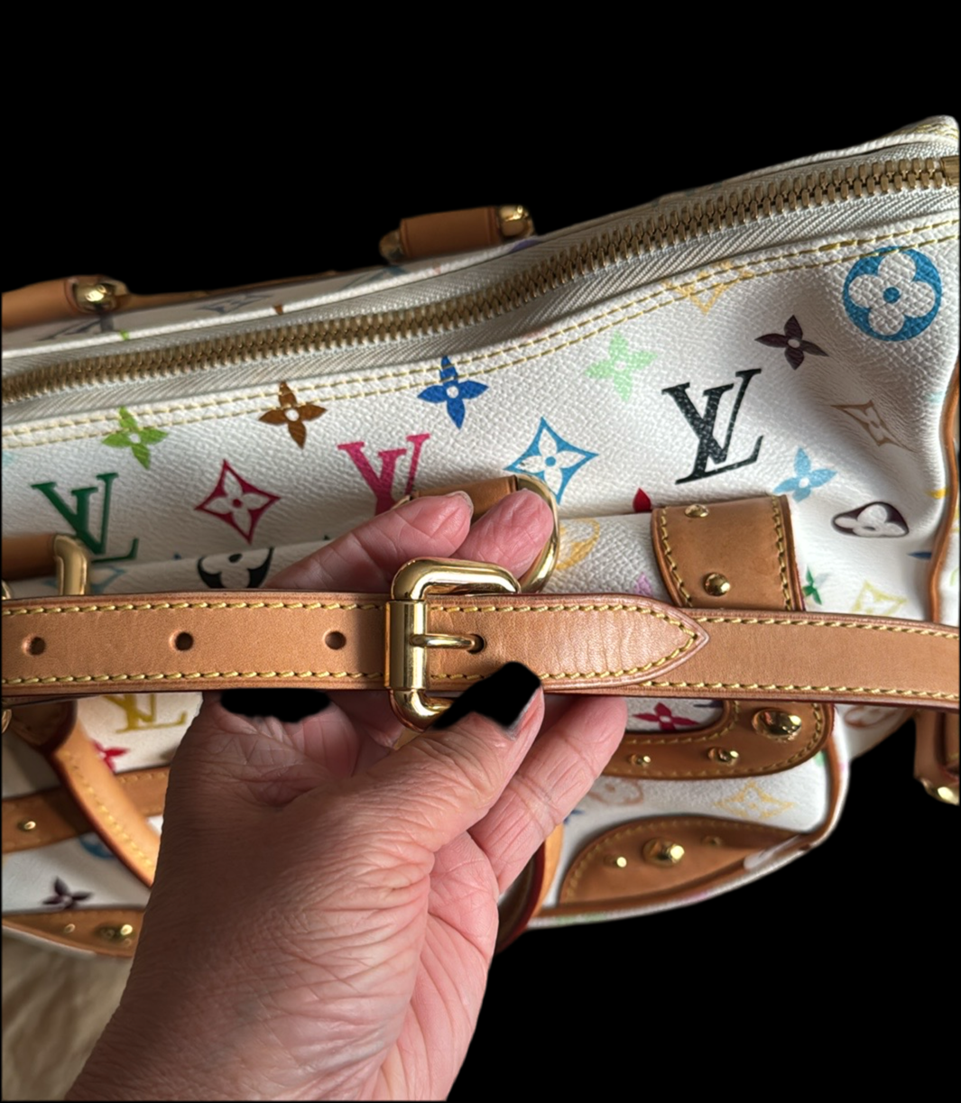 Louis Vuitton White Multicolor Rita 2 way Bag