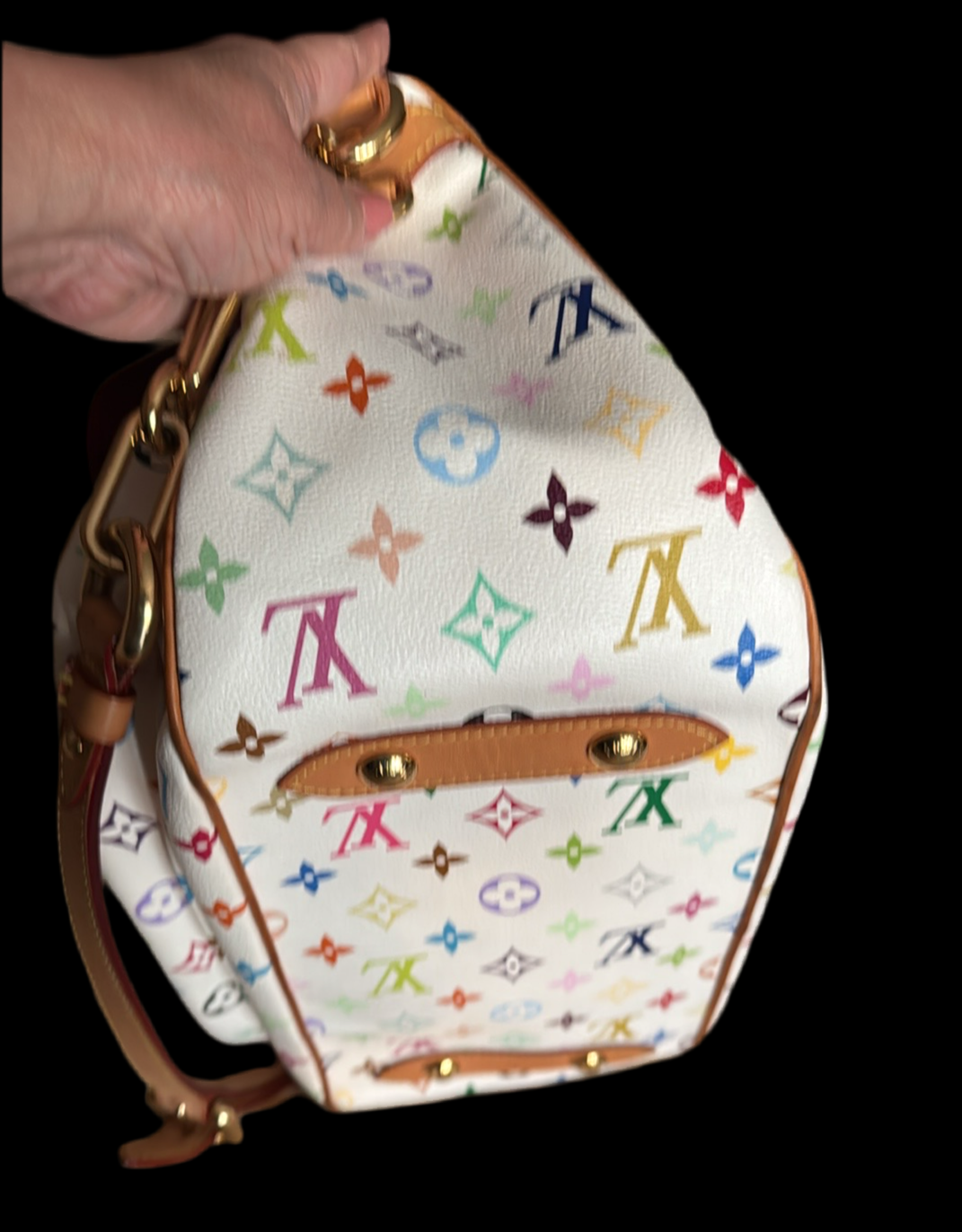 Louis Vuitton White Multicolor Rita 2 way Bag