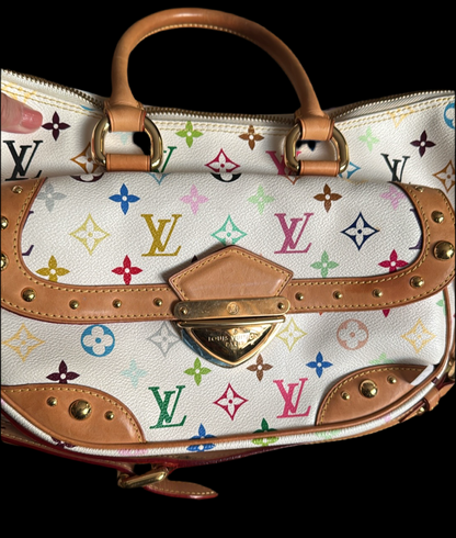 Louis Vuitton White Multicolor Rita 2 way Bag