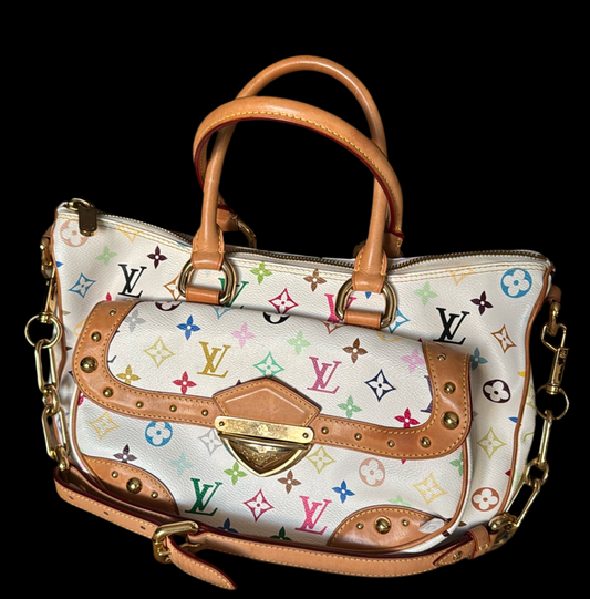 Louis Vuitton White Multicolor Rita 2 way Bag
