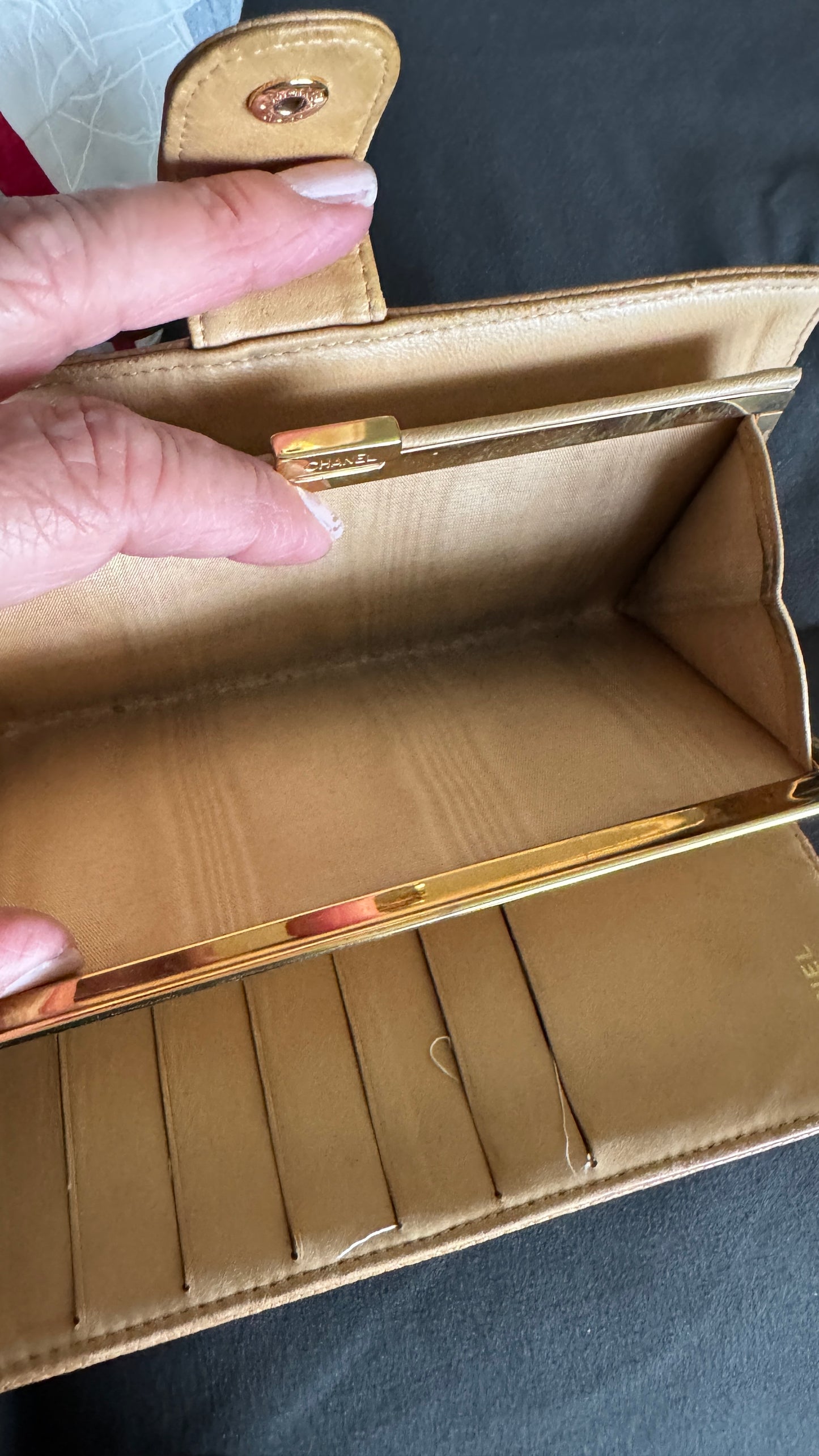 Chanel Kiss-lock long wallet