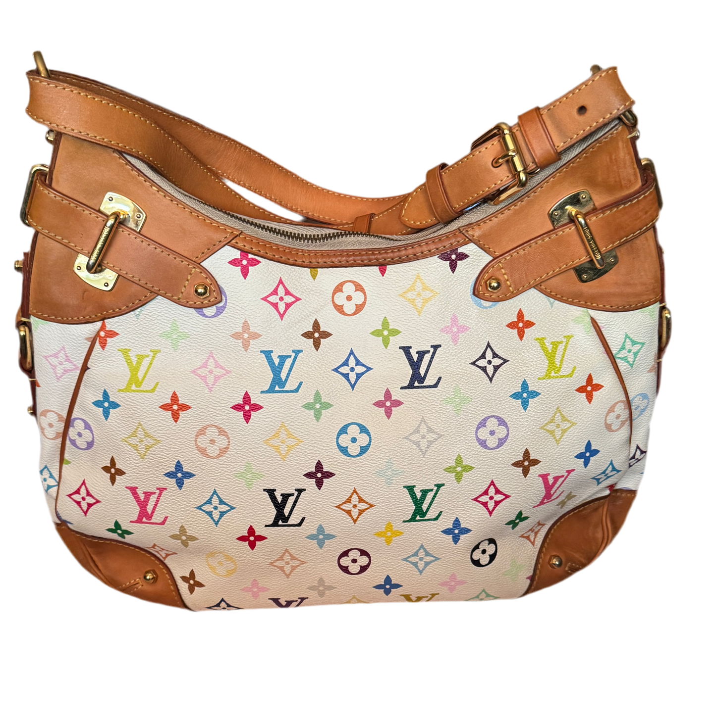 Louis Vuitton White Multicolor Greta Bag